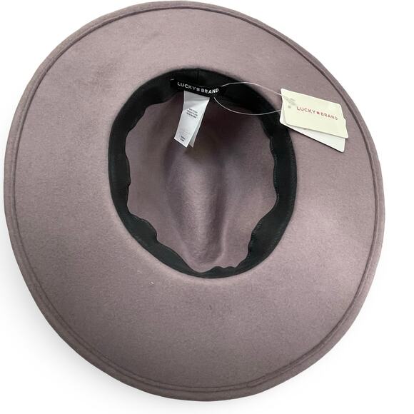 Lucky Brand Wool Panama Hat Gray Blush 4” Wide Brim Boho Chic NWT LK50039 main image 2